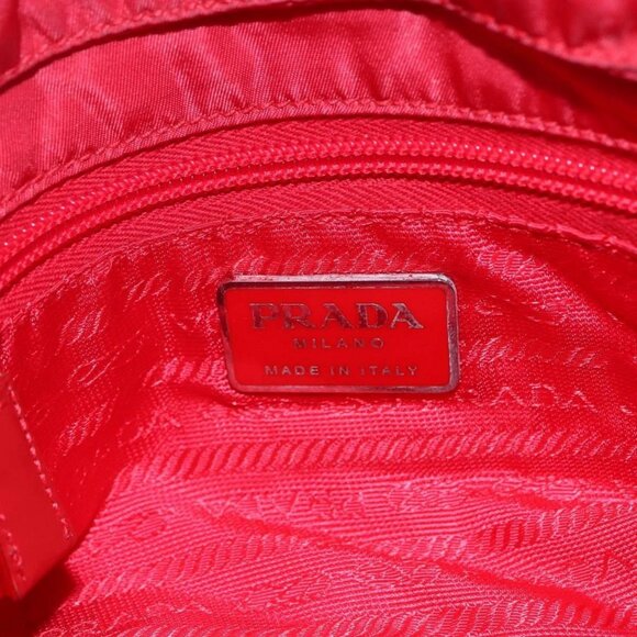 PRADA Shoulder Bag Nylon Red Silver Auth 146771 - Picture 10 of 16
